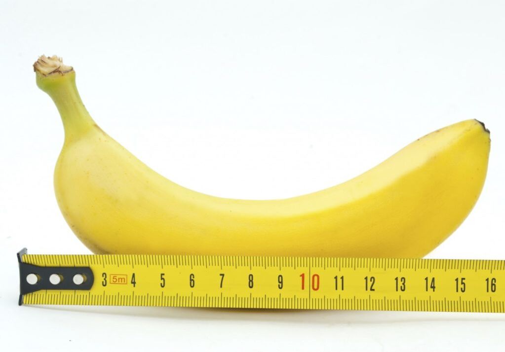 Bananenmessung symboliséiert Penismiessung no der Erweiderung vun der Operatioun